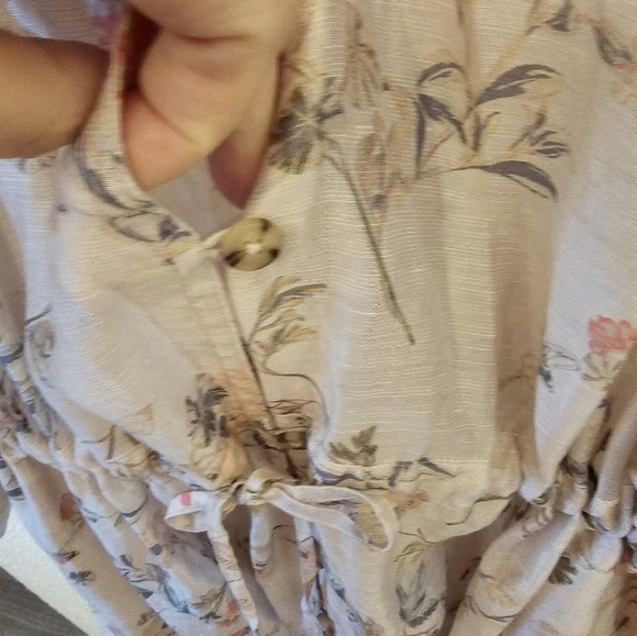 J.Jill XLP Linen Lyocell Blend Floral Tunic Top Sheer - Picture 10 of 15